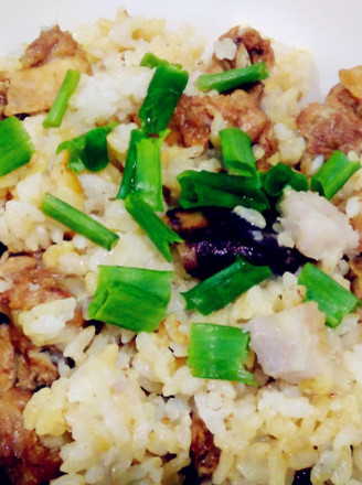 Braised Rice with Pork Ribs, Taro and Shiitake Mushrooms recipe