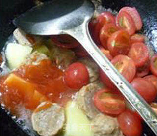 Cherry Tomatoes with Beef Tendon Balls and Potatoes recipe