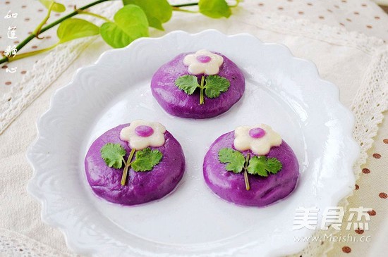 Flower Purple Potato Cake recipe