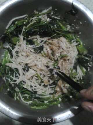 Jade with White Jade (cold Spinach and Enoki Mushroom) recipe