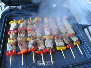 Lamb Kebabs with Colored Peppers recipe