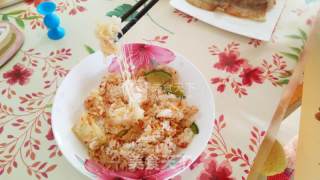 Grilled Meat + Spicy Cabbage Cheese Rice recipe