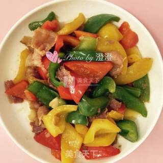 Stir-fried Bell Peppers with Bacon recipe