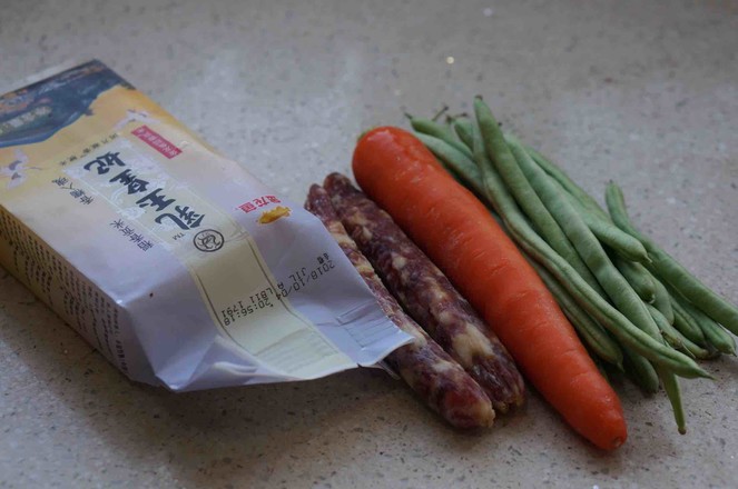 Seasonal Vegetable Sausage Braised Rice recipe