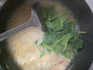 Shrimp, Greens, Corn Noodles recipe