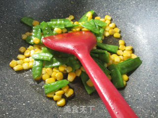 Fried Corn Kernels with Snow Peas recipe