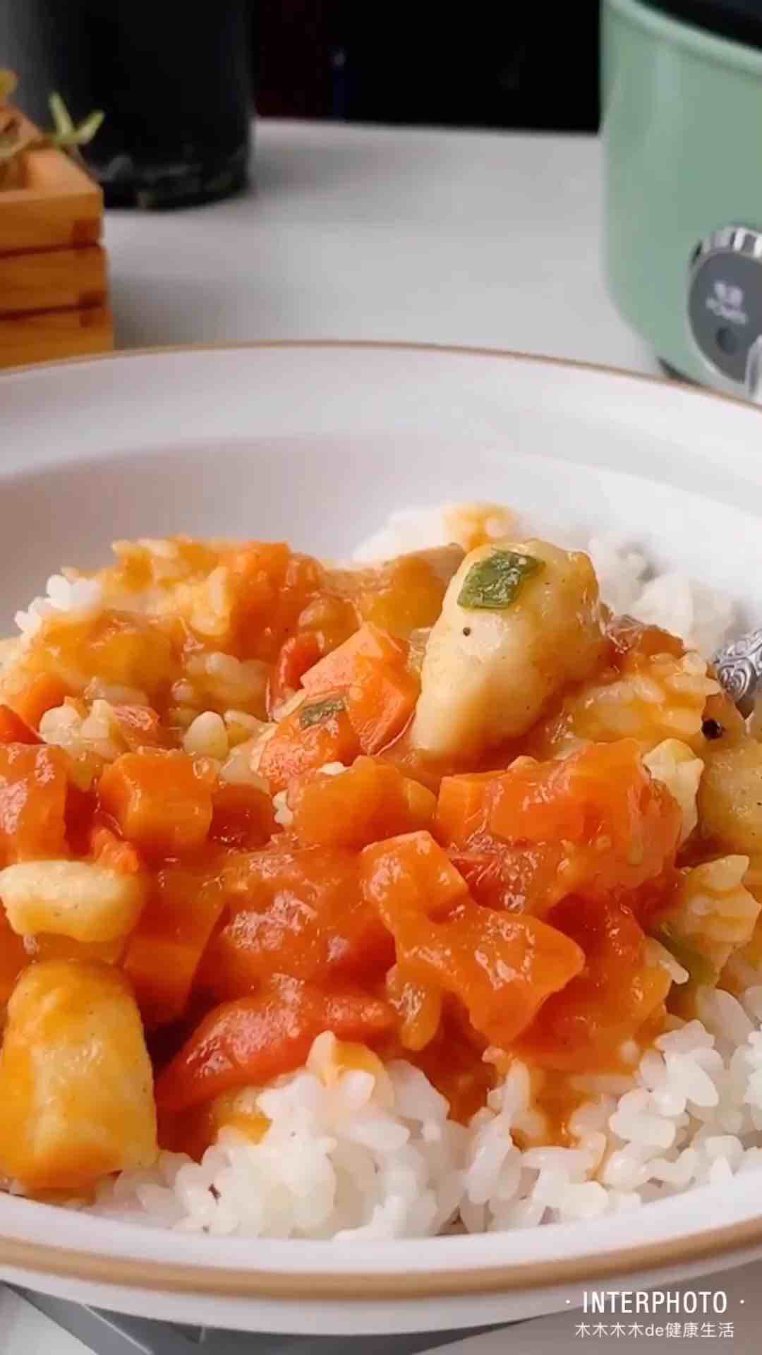 Tomato Long Li Fish Rice Bowl recipe