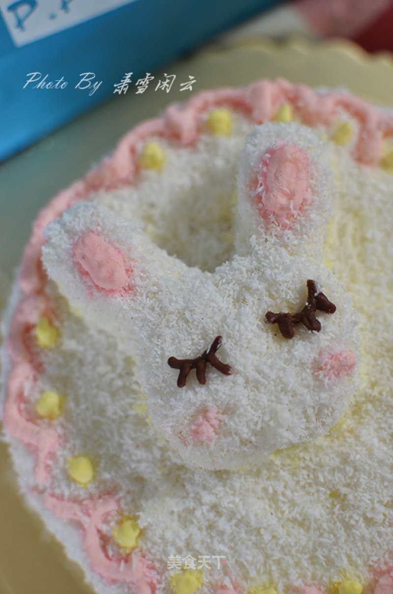 Coconut Cream Bunny Birthday Cake