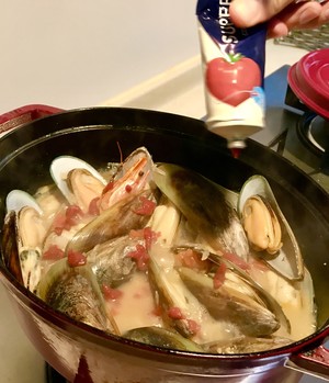 Fresh! Shrimp Soup Boiled Mussels recipe