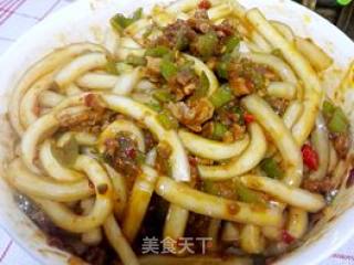 Potato Powder with Double Pepper Meat Sauce recipe