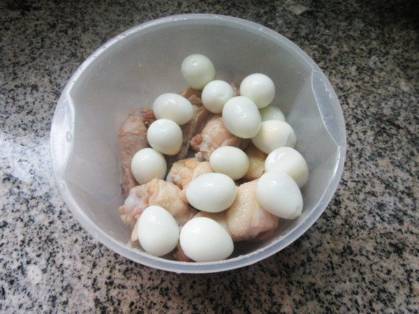 Chicken Wing Roots with Quail Eggs recipe