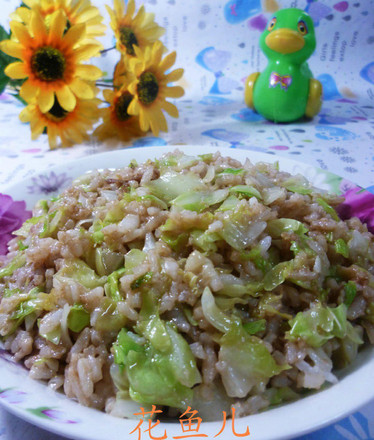 Fried Rice with Shrimp Paste and Cabbage recipe