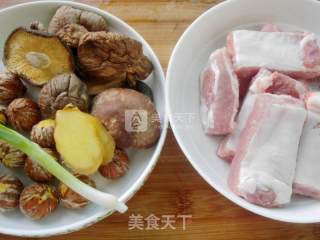 Grilled Pork Ribs with Mushrooms and Chestnuts recipe