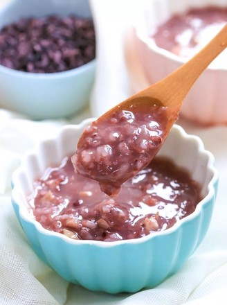 Walnut Purple Rice Lean Meat Porridge Baby Food Supplement Recipe recipe