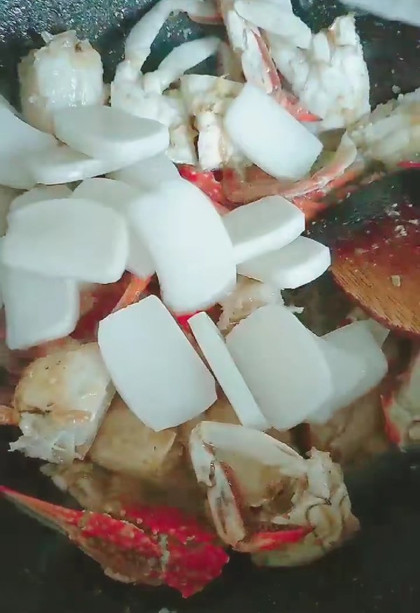 "punny Crab Stir-fried Rice Cake" recipe