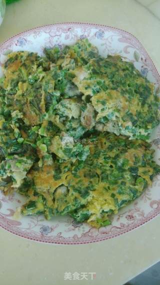 Oyster Leek Egg Pancake recipe