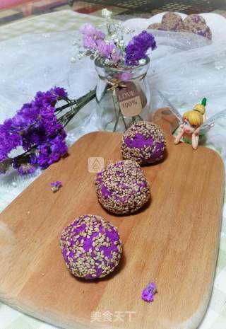 #aca Baking Star Competition# Banana Sandwich Purple Sweet Potato Hemp Ball recipe