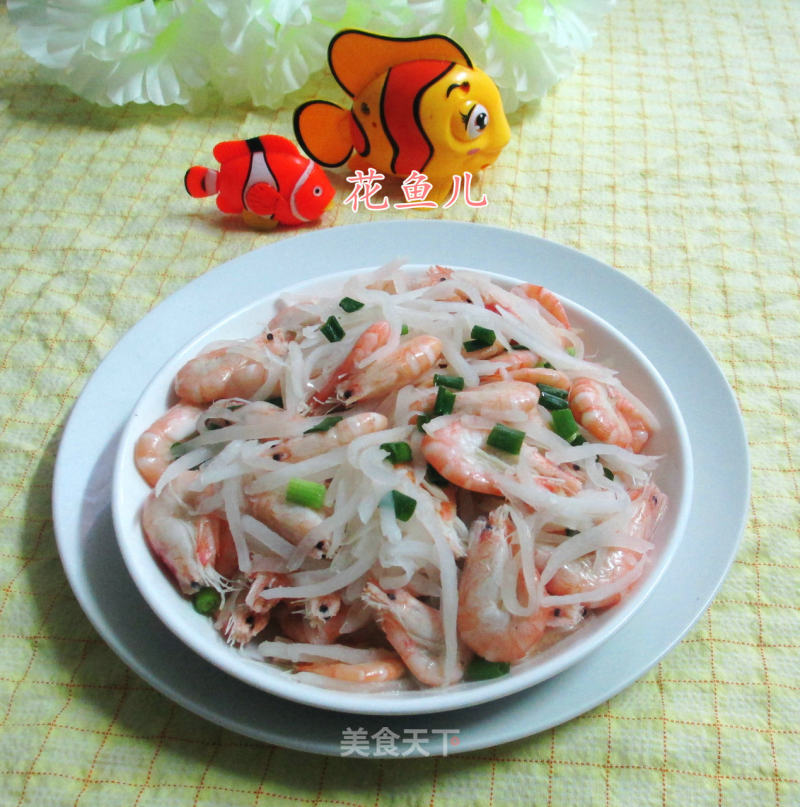 Stir-fried Prawns with Shredded Radish recipe