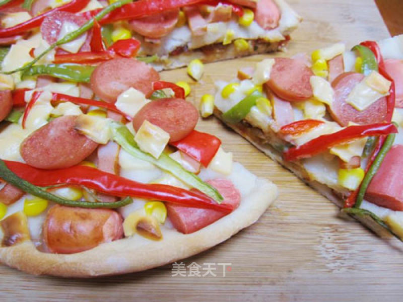 [diy New Orleans Bbq Pizza] Produced by Xiaowenzi~! [diy Ham Double-layer Pizza]