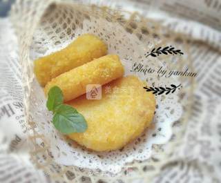 Fried Glutinous Rice Cake with Bread Crumbs recipe