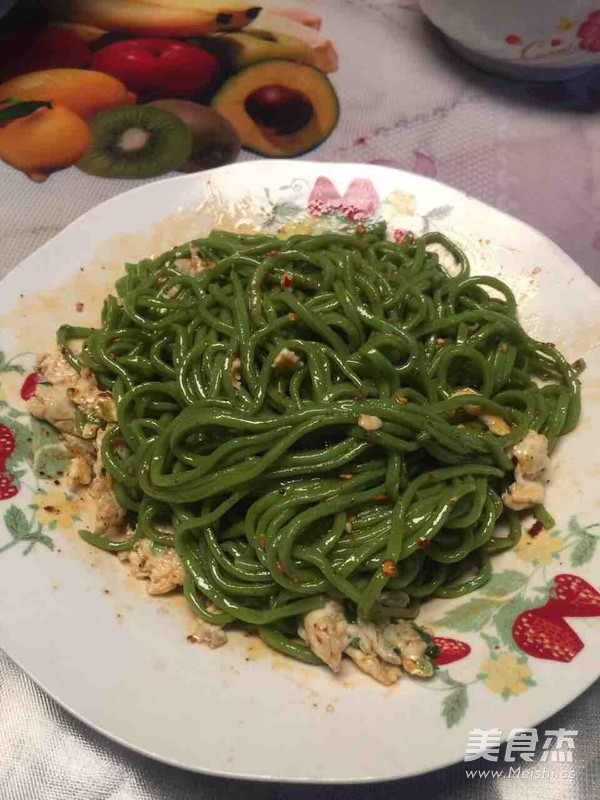 Cold Vegetable Noodles with Small Balls of Vegetables and Stir-fried Egg Whites with Leeks recipe