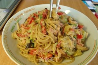 Classic Italian Cuisine-bacon Cheese Pasta recipe