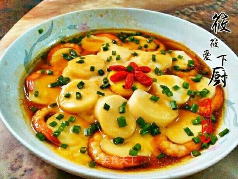 Steamed Shrimp with Silken Tofu recipe