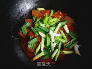 Roasted Duck Blood with Garlic Sprouts recipe