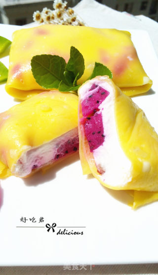 #四session Baking Contest and is Love to Eat Festival#pitaya Cake with Dragon Fruit Pancake recipe