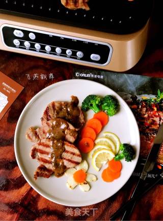 #东 Shot Steak Machine# Garlic Black Pepper Pork Chops recipe