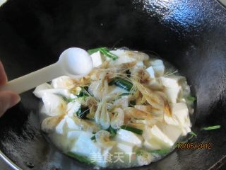 Shrimp with Leek and Dried Tofu recipe
