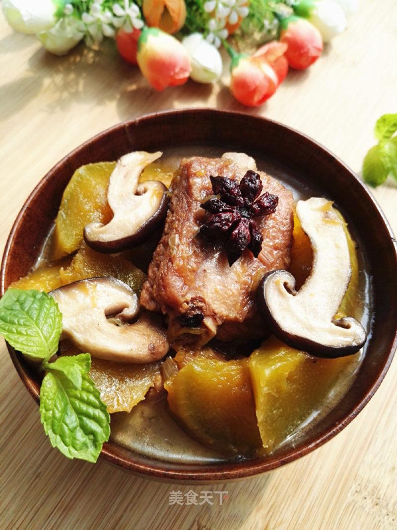 #trust之美#pumpkin Braised Pork Ribs recipe