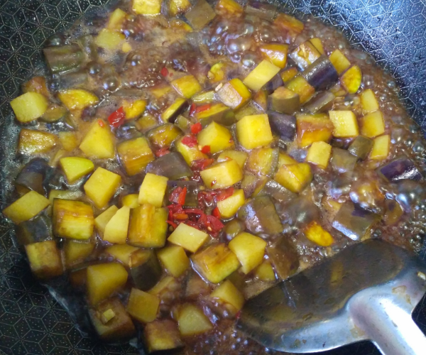 Braised Eggplant and Potatoes recipe