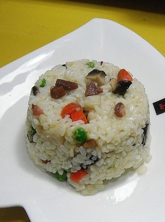 Fried Rice with Mushrooms and Ham recipe