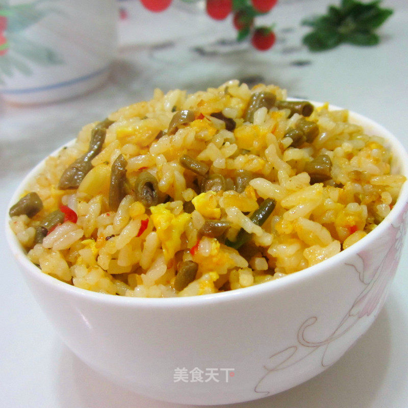 Fried Rice with Salted Beans and Egg Liquid recipe