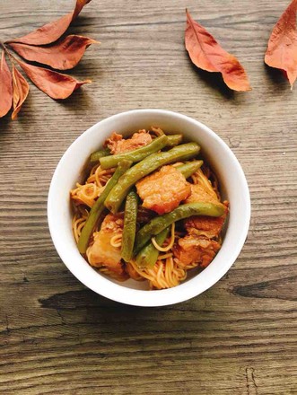 Braised Noodles with Pork Belly and Beans