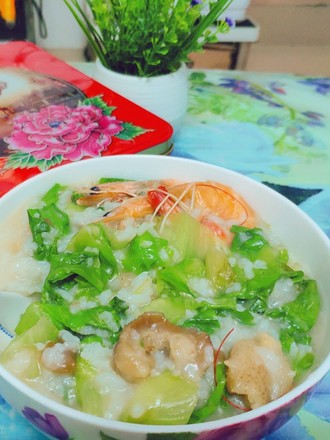 Seafood Lettuce Congee recipe