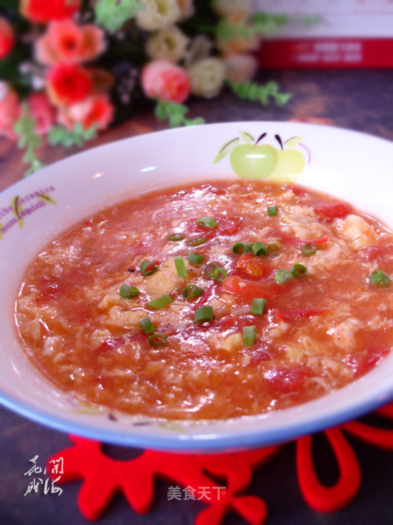 Tomato Egg Drop Soup recipe