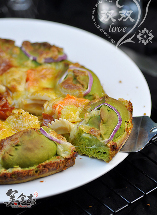 Spinach Seafood Pizza recipe