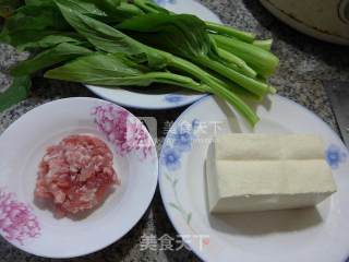 Stir-fried Lao Tofu with Minced Meat and Rape recipe