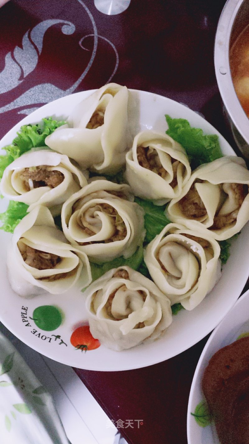 Rose Flower Type Fried Bun recipe