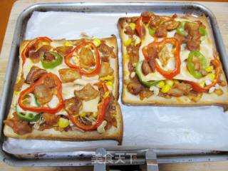 [diy New Orleans Bbq Pizza] Produced by Xiaowenzi~~[chicken Toast Pizza] recipe