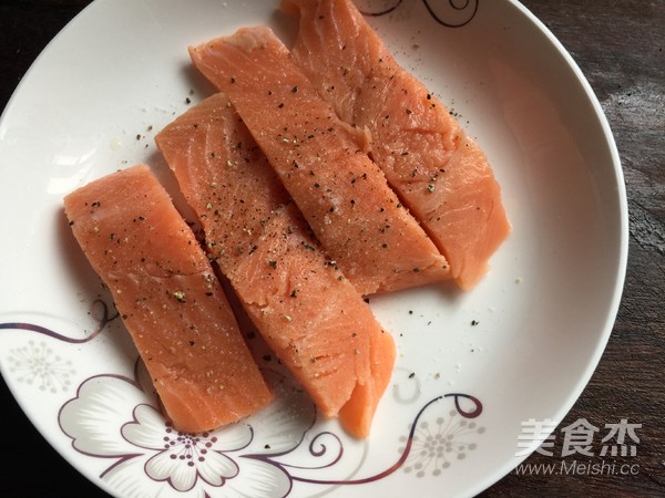 Fried Salmon with Seasonal Vegetables recipe
