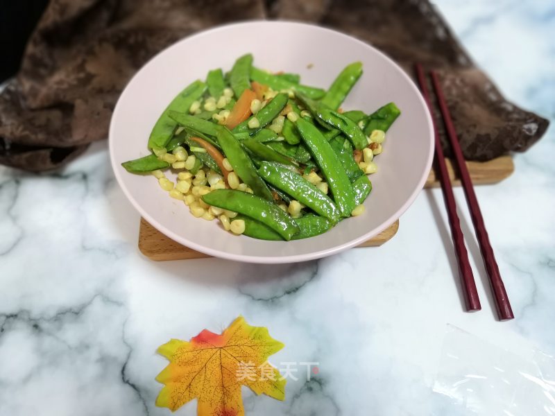 Stir-fried Snow Peas with Corn recipe