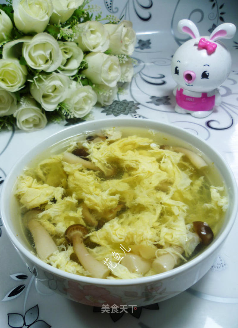 Mustard, Crab Flavor, Mushroom and Egg Drop Soup recipe