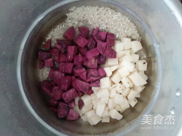 Purple Potato Yam Rice Porridge recipe