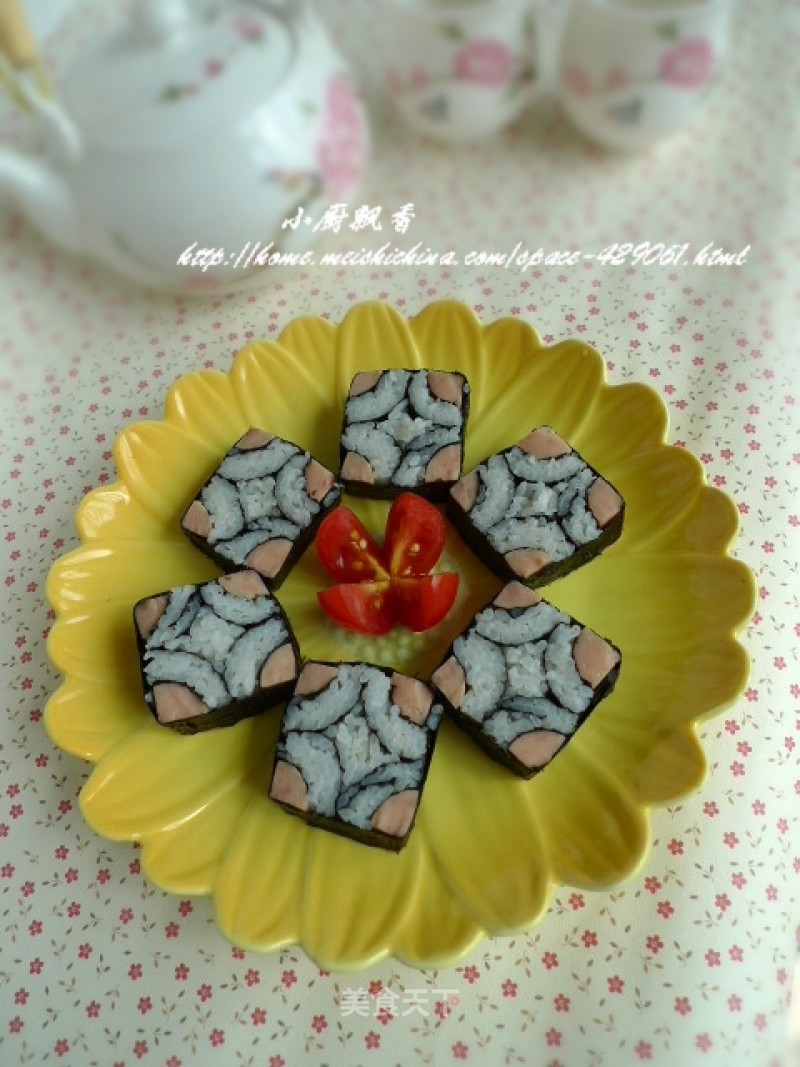 【flower Sushi】----square Shape Sushi recipe