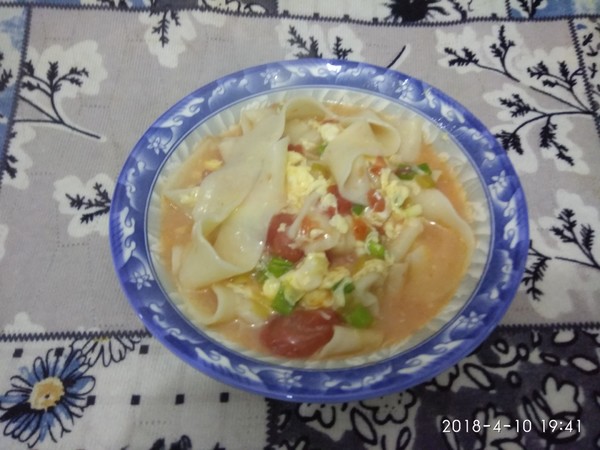 Hand-rolled Noodles with Tomatoes and Eggs recipe