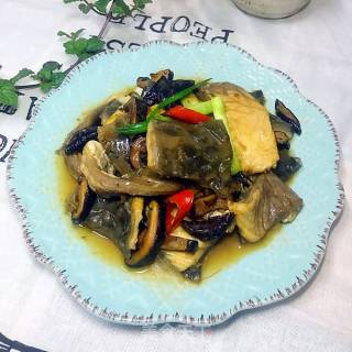 Braised Fish Skin with Mushrooms recipe