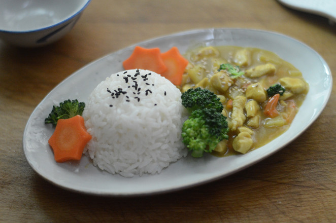 Potato Curry Chicken with Rice recipe